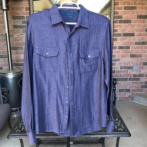 Perry Ellis Slim Fit Button Down Shirt Large